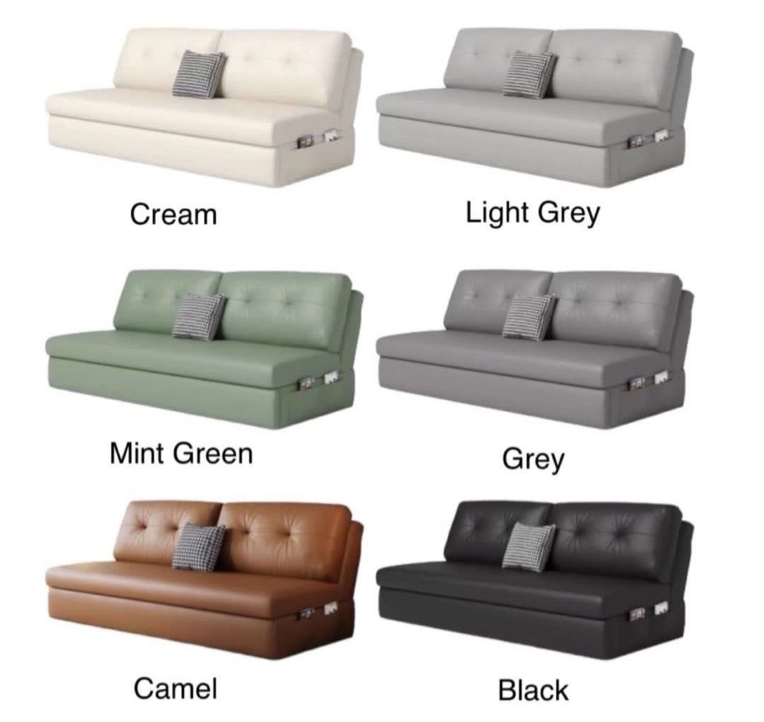 ZANI Scratch Resistant Leather Storage Sofa Bed - Radical Homes Singapore