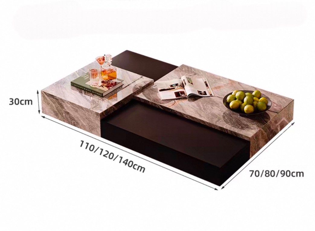TRISTOA Modern Sintered Stone Coffee Table - Radical Homes Singapore