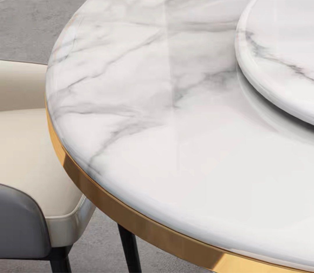 LUNETTE Modern Round Marble Dining Table - Cassa Haus Singapore