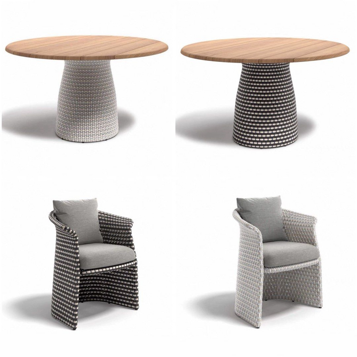 OREVYNT Modern Teak Wood Outdoor Table & Chairs - Cassa Haus Singapore