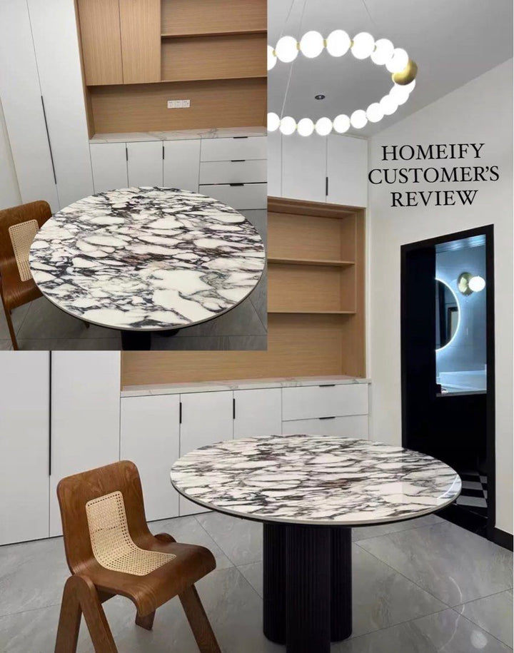LOPEZ Round Marble Dining Table - Radical Homes Singapore