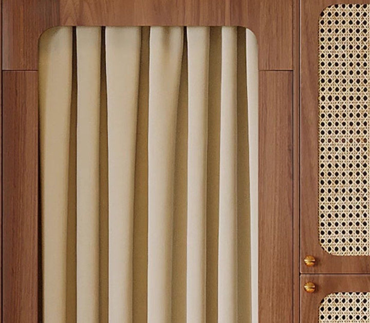 KAVRO Mid-Century Rattan Wardrobe - Cassa Haus Singapore