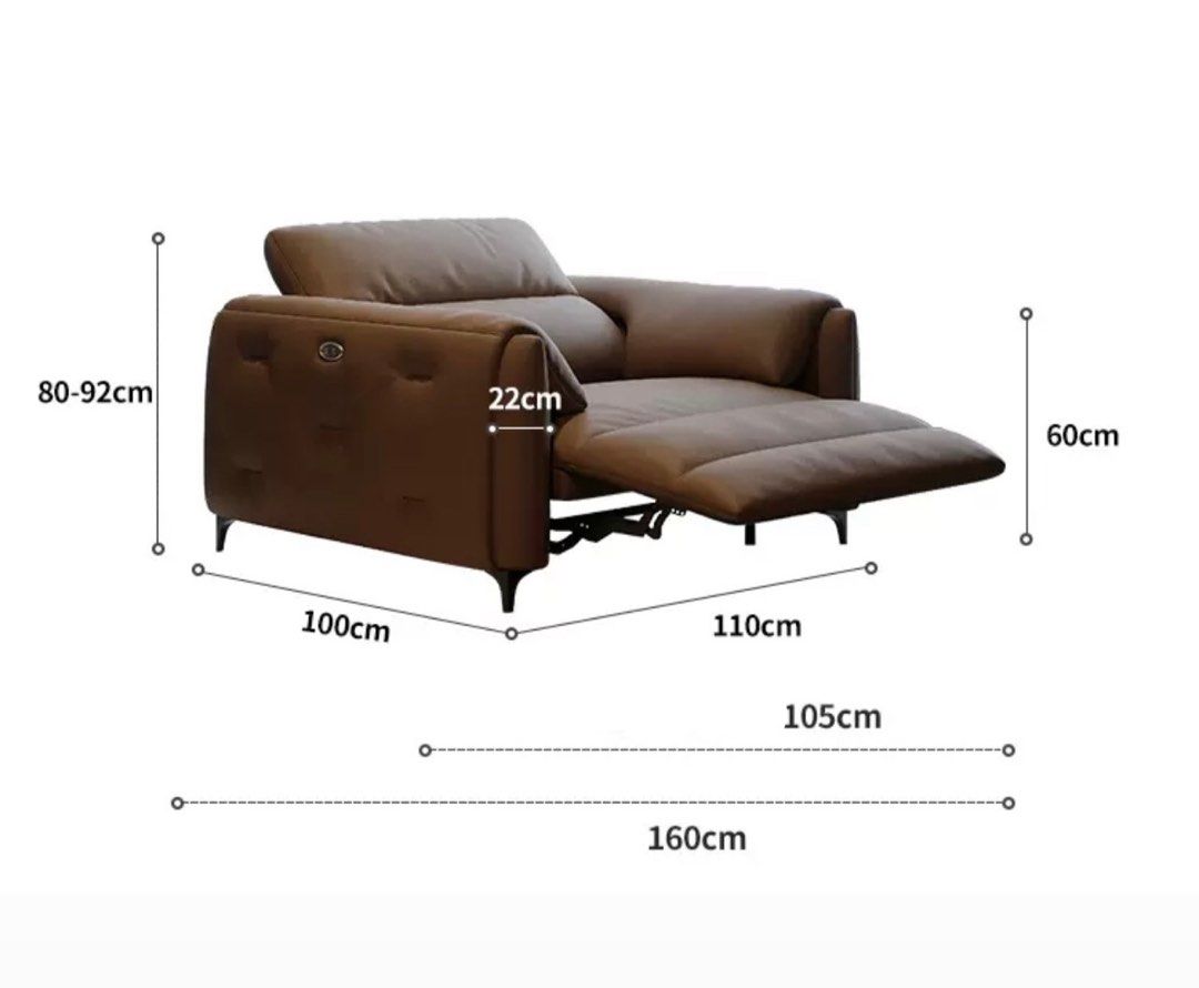 LOMARA Modern Recliner Leather Sofa - Radical Homes Singapore