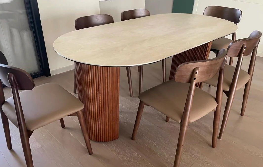 LORO Modern Travertine Dining Table - Radical Homes Singapore