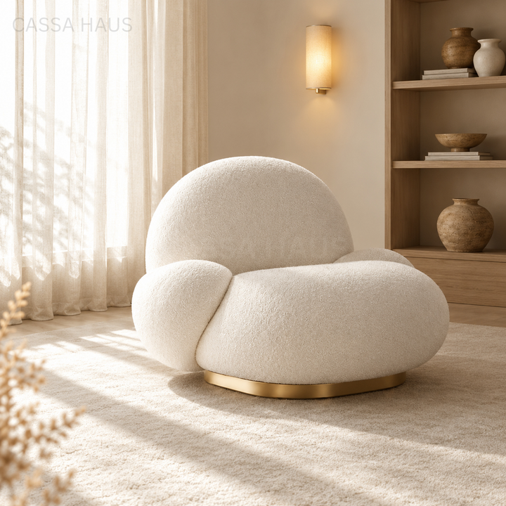 METOLE Modern Boucle Lounge Chair - Cassa Haus Singapore