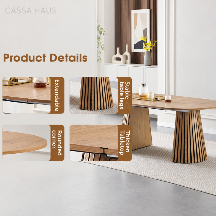 CAROLI Modern Solid Wood Extendable Dining Table - Cassa Haus Singapore
