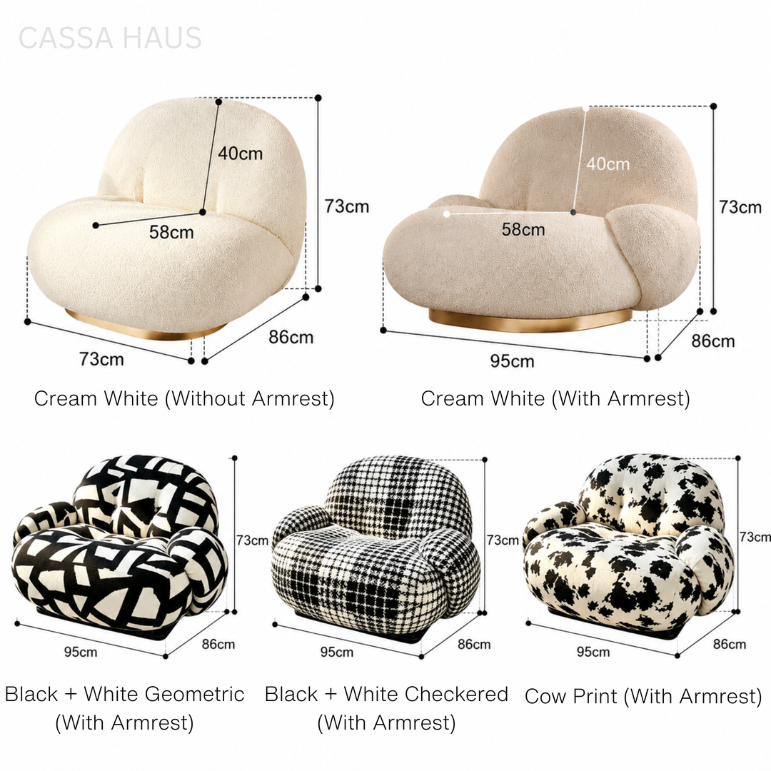 METOLE Modern Boucle Lounge Chair - Cassa Haus Singapore