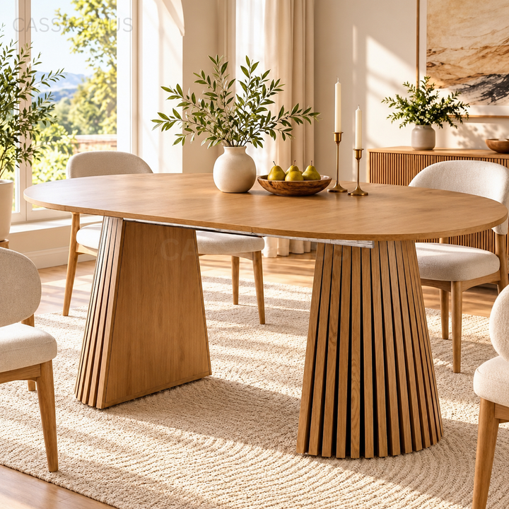 CAROLI Modern Solid Wood Extendable Dining Table - Cassa Haus Singapore