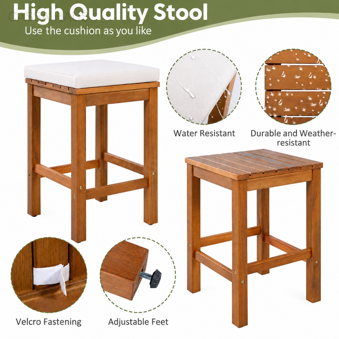 ROMI Modern Solid Wood Outdoor Bar Table & Stools - Cassa Haus Singapore