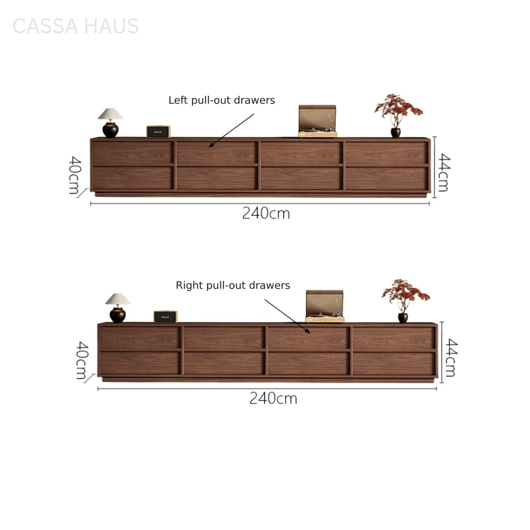 ADOLE Modern Extendable Solid Wood TV Console - Cassa Haus Singapore