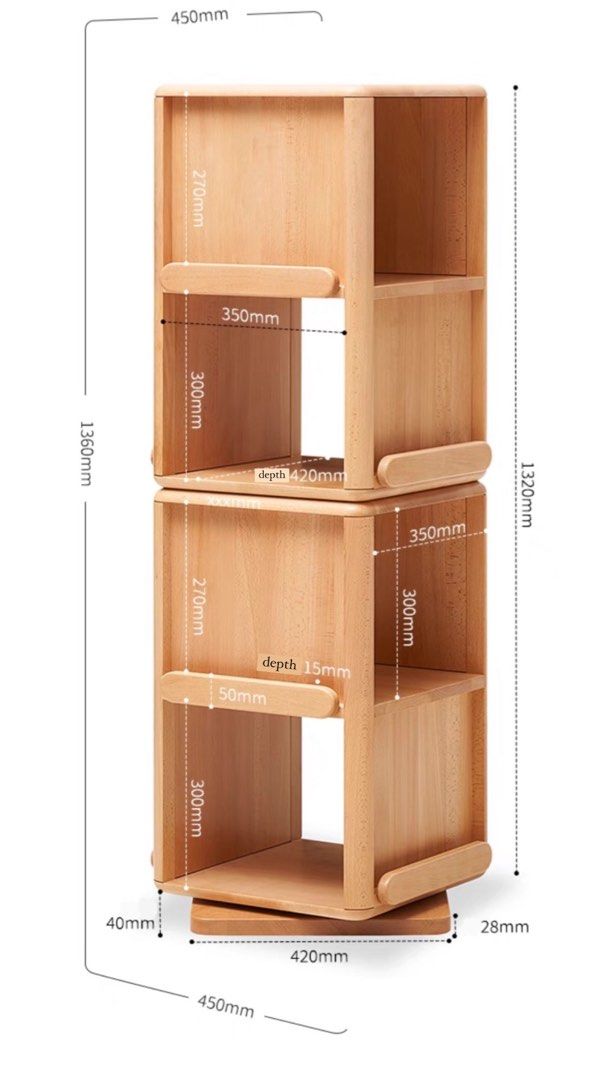 EILIEA Scandinavian Swivel Bookshelf - Radical Homes Singapore