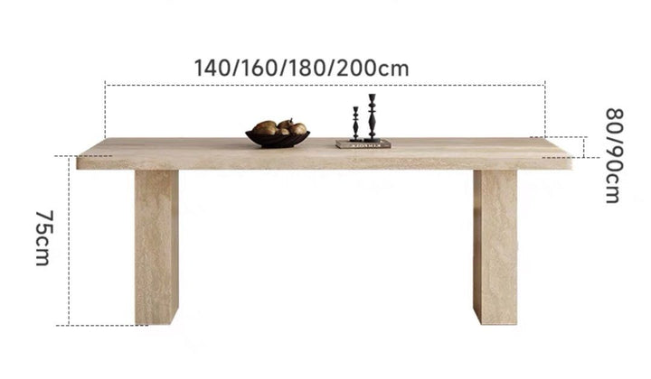 ALEXO Modern Travertine Dining Table - Radical Homes Singapore
