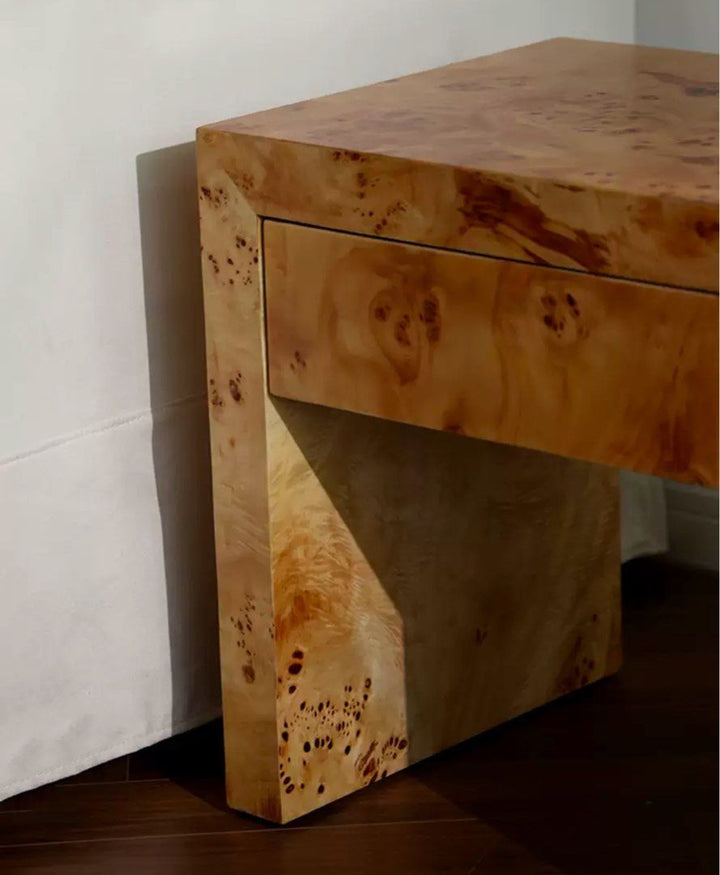 BRAYNE Wabi Sabi Solid Wood Bedside Table - Radical Homes Singapore