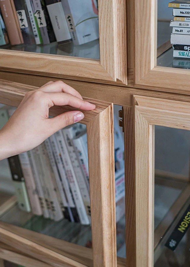 DANBY Solid Wood and Glass Display Cabinet - Radical Homes Singapore