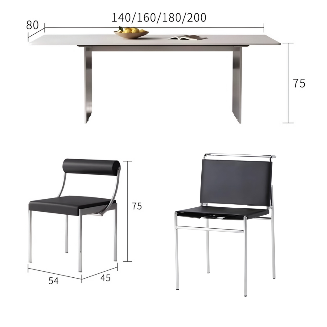 VERO Modern Stainless Steel Dining Table - Radical Homes Singapore