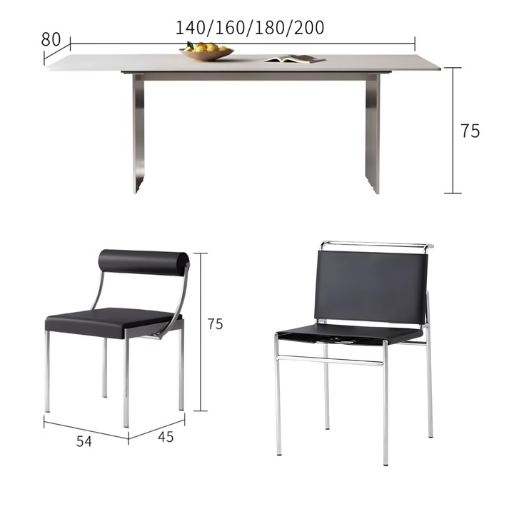 VERO Modern Stainless Steel Dining Table - Radical Homes Singapore