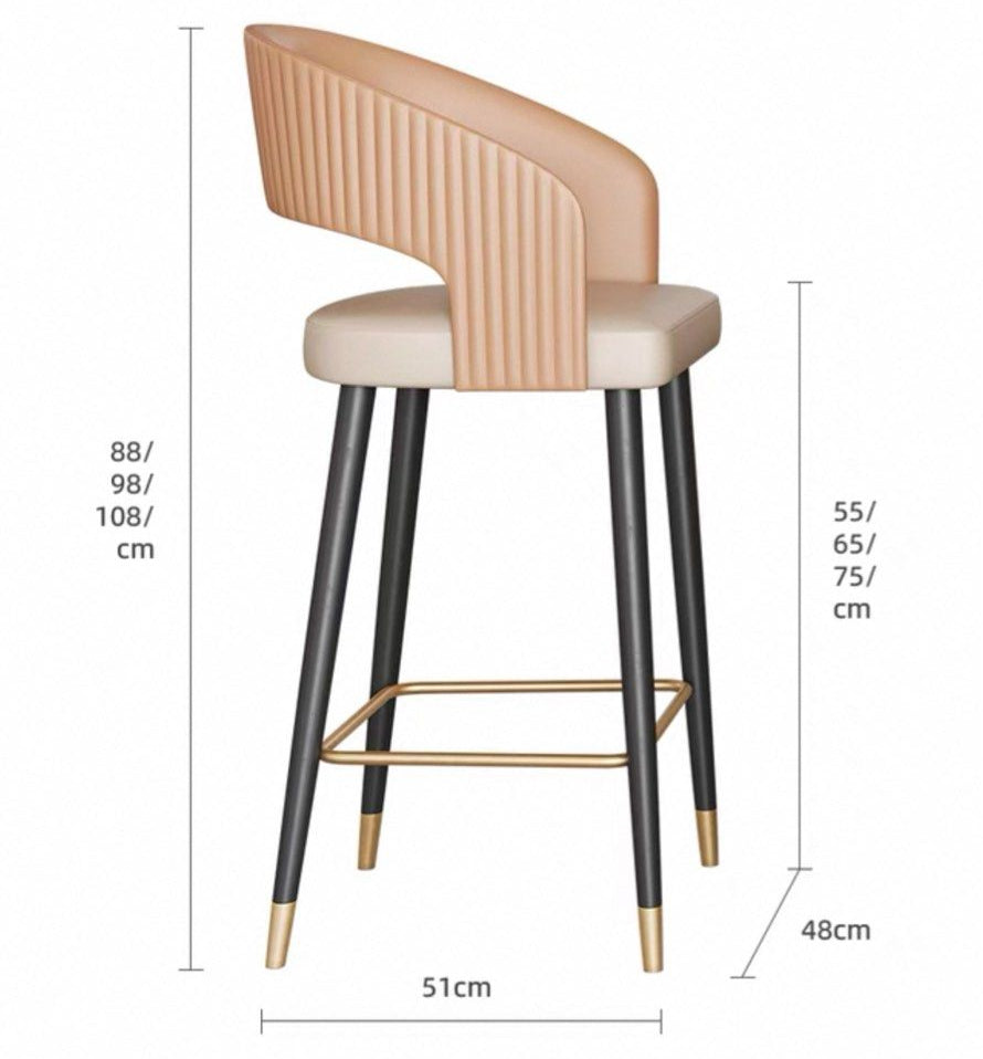 DAXTON Modern Leather Bar Stool - Cassa Haus Singapore