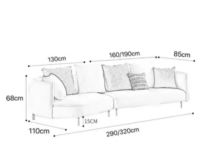 ROLTEN Modern Sectional Curve Sofa - Radical Homes Singapore