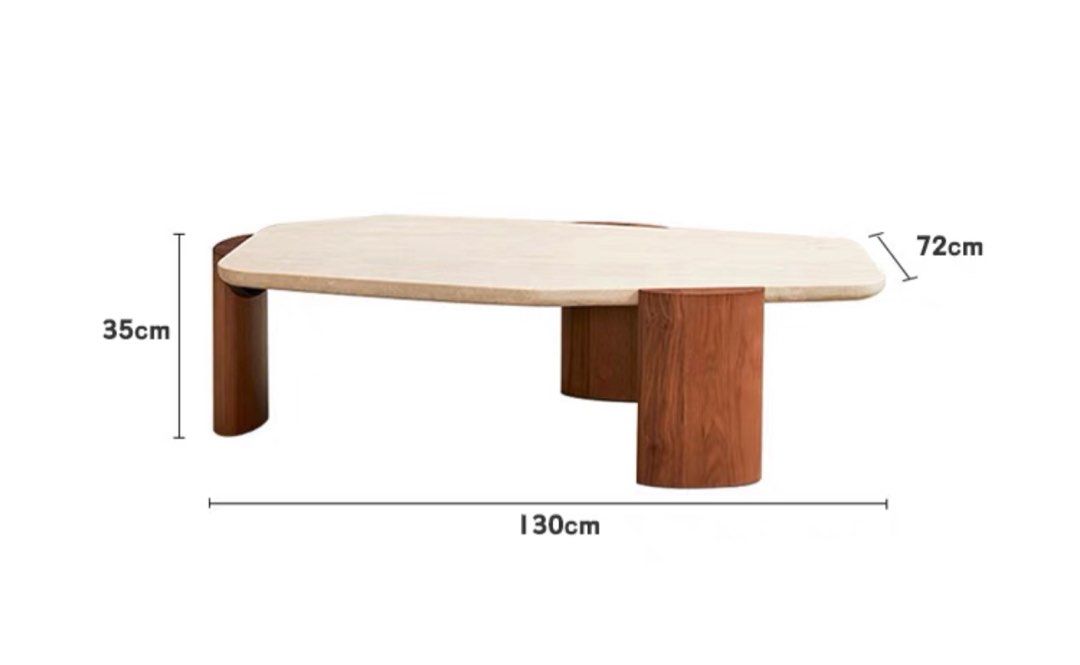 NARVON Modern Travertine Coffee Table - Cassa Haus Singapore