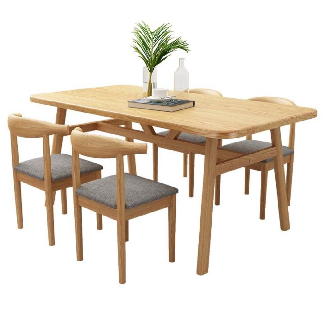 CONNER Rustic Solid Wood Dining Table & Chairs - Radical Homes Singapore