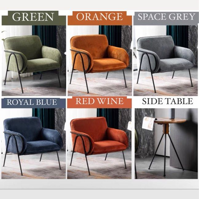 KAYLA Modern Velvet Lounge Chair - Radical Homes Singapore