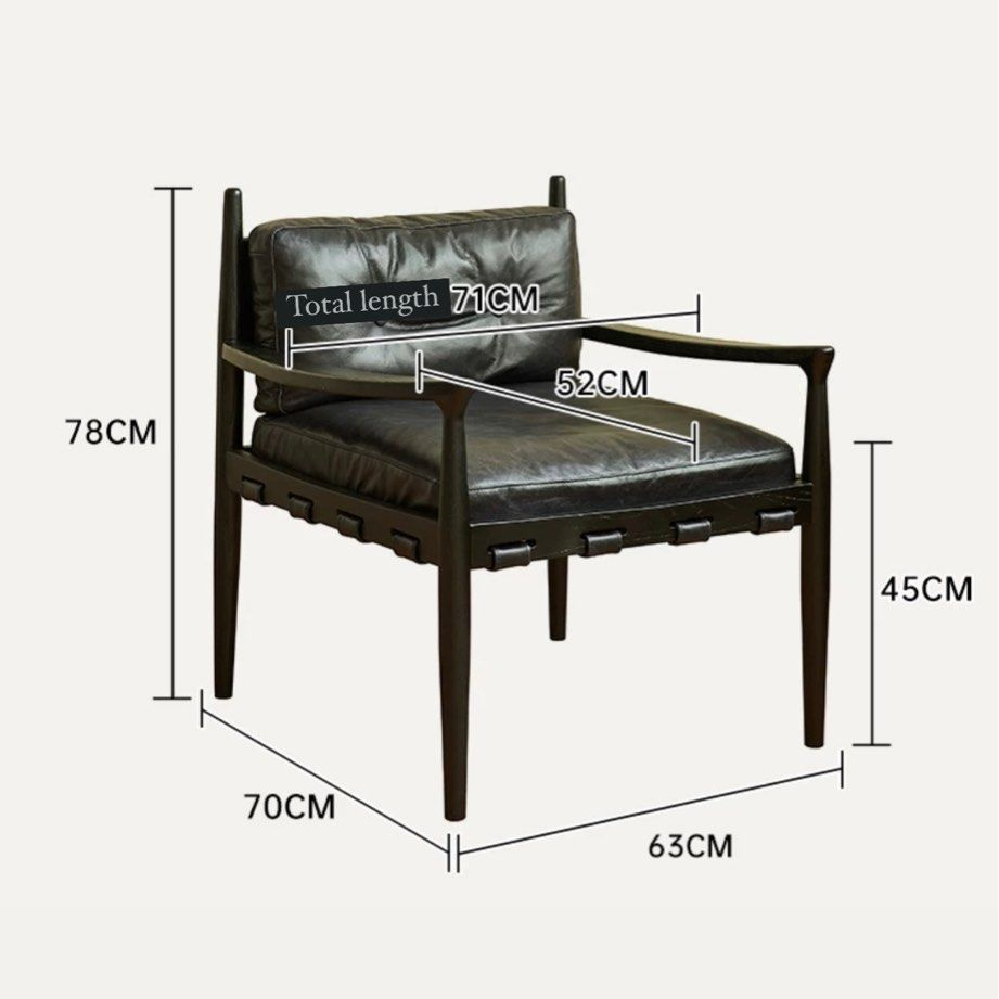 RUSQEN Vintage Solid Wood Leisure Chair - Cassa Haus Singapore