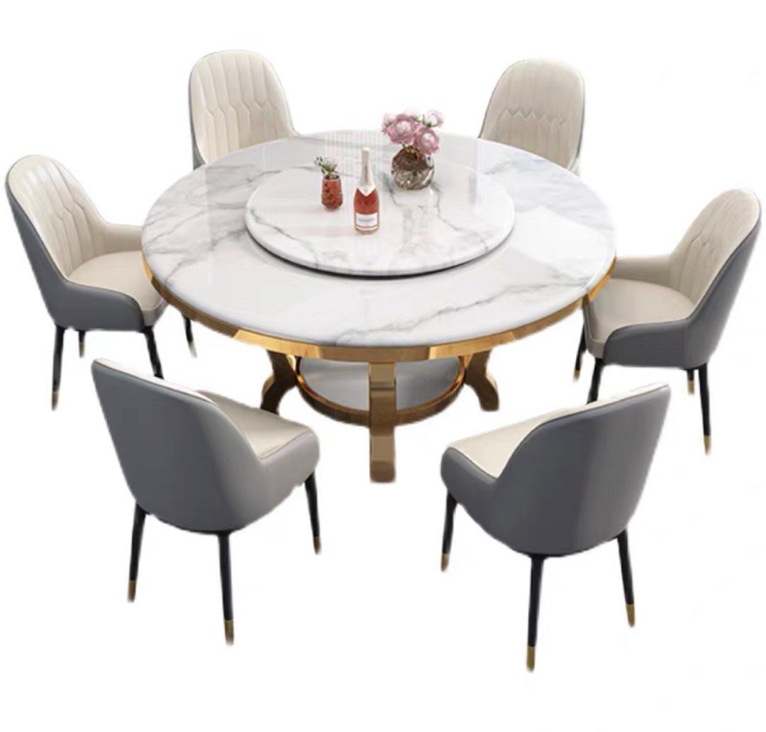 LUNETTE Modern Round Marble Dining Table - Cassa Haus Singapore