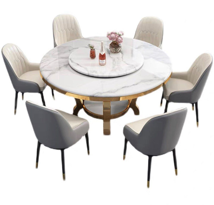 LUNETTE Modern Round Marble Dining Table - Cassa Haus Singapore