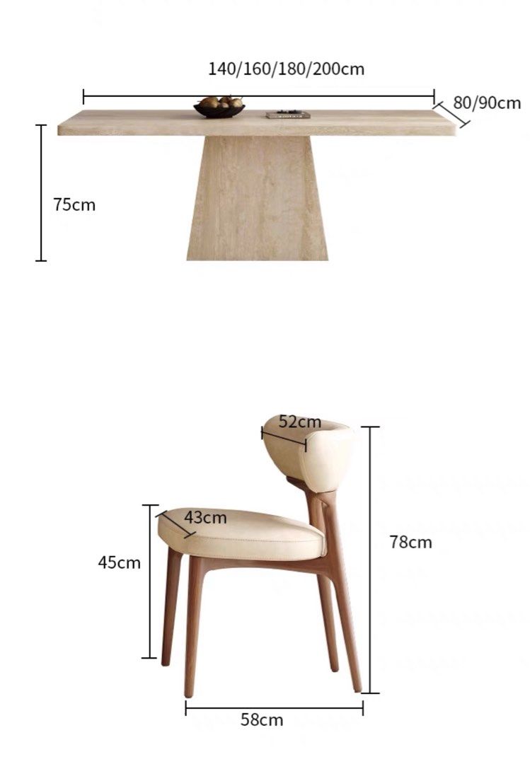 CALVERA Modern Travertine Dining Table - Radical Homes Singapore