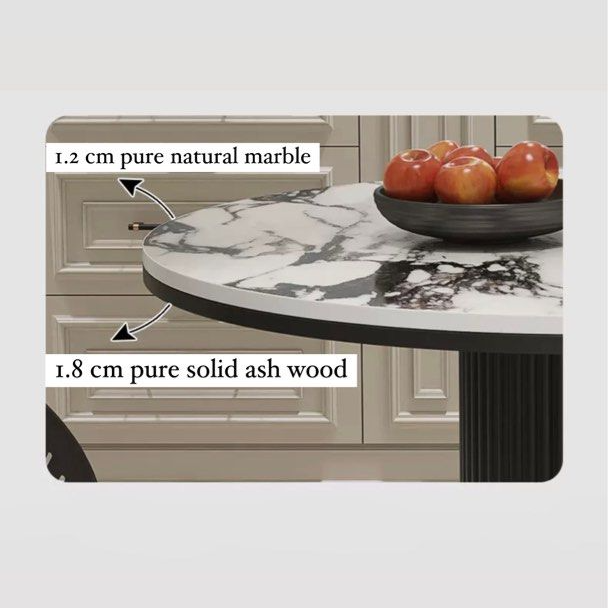 LOPEZ Round Marble Dining Table - Radical Homes Singapore