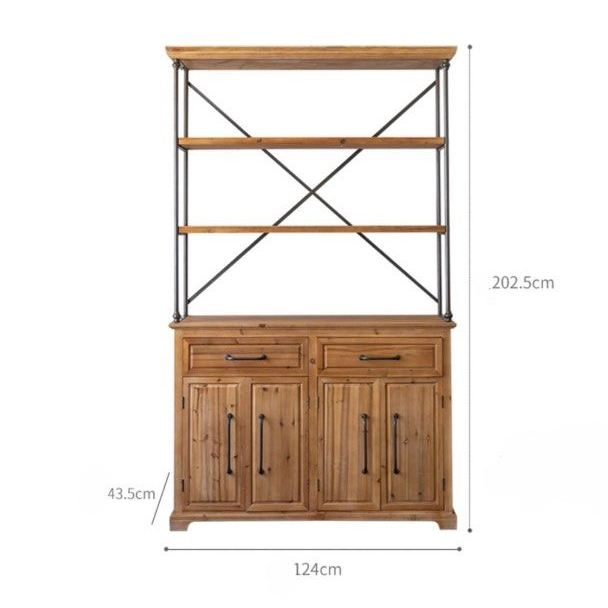 HARLING Rustic Solid Wood Tall Cabinet - Radical Homes Singapore