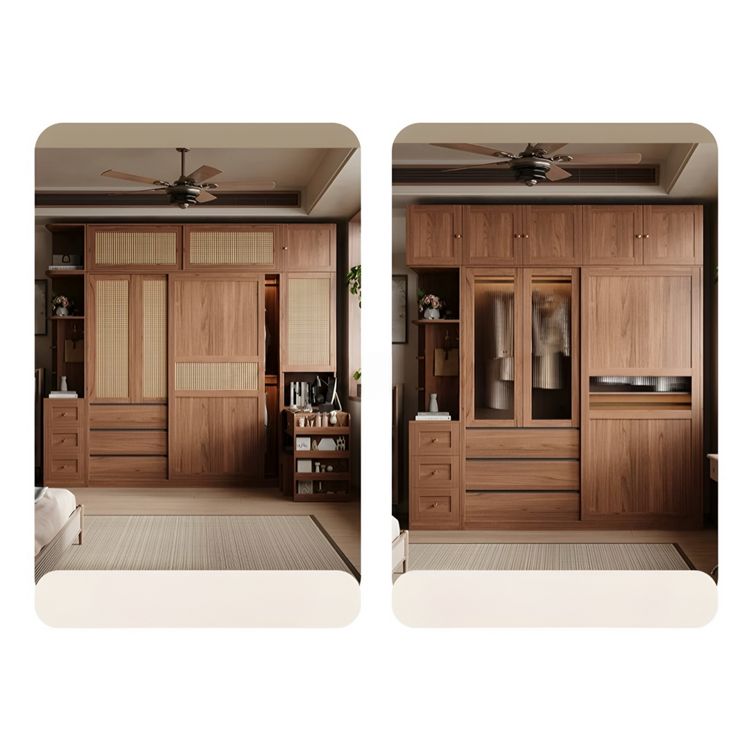 FLORENZO Rustic Solid Wood Wardrobe