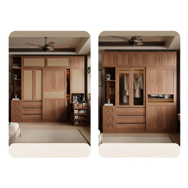 FLORENZO Rustic Solid Wood Wardrobe
