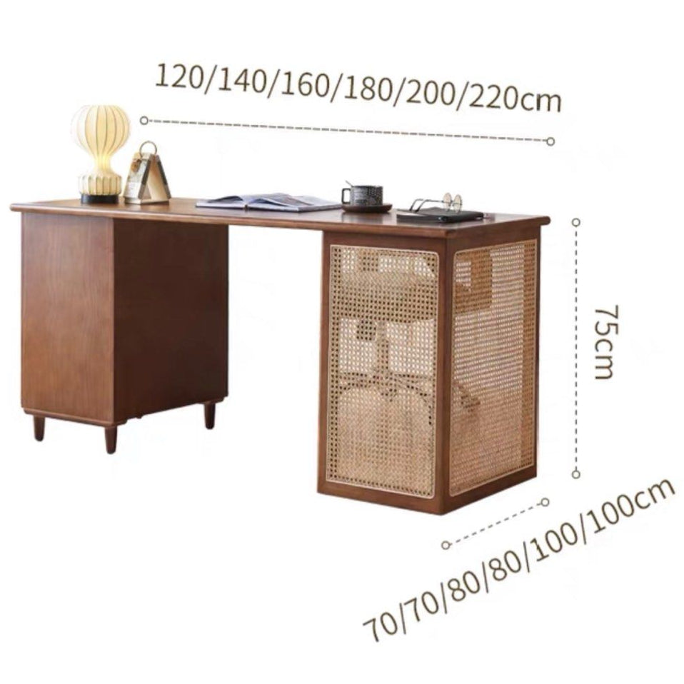 HOUSTON Rustic Walnut Solid Wood Desk - Radical Homes Singapore