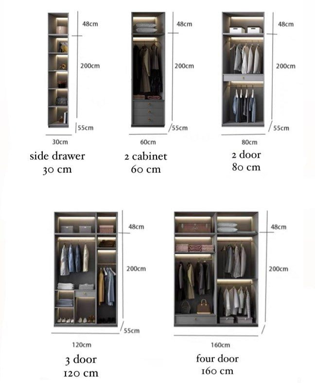 DERRICK Modern Glass LED Wardrobe - Radical Homes Singapore