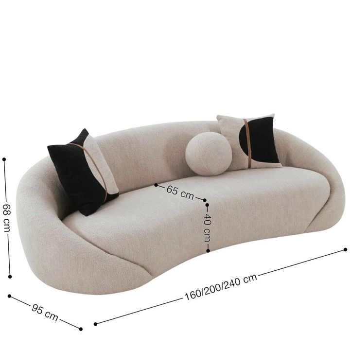 ALISEN Boucle Curve Sofa - Radical Homes Singapore