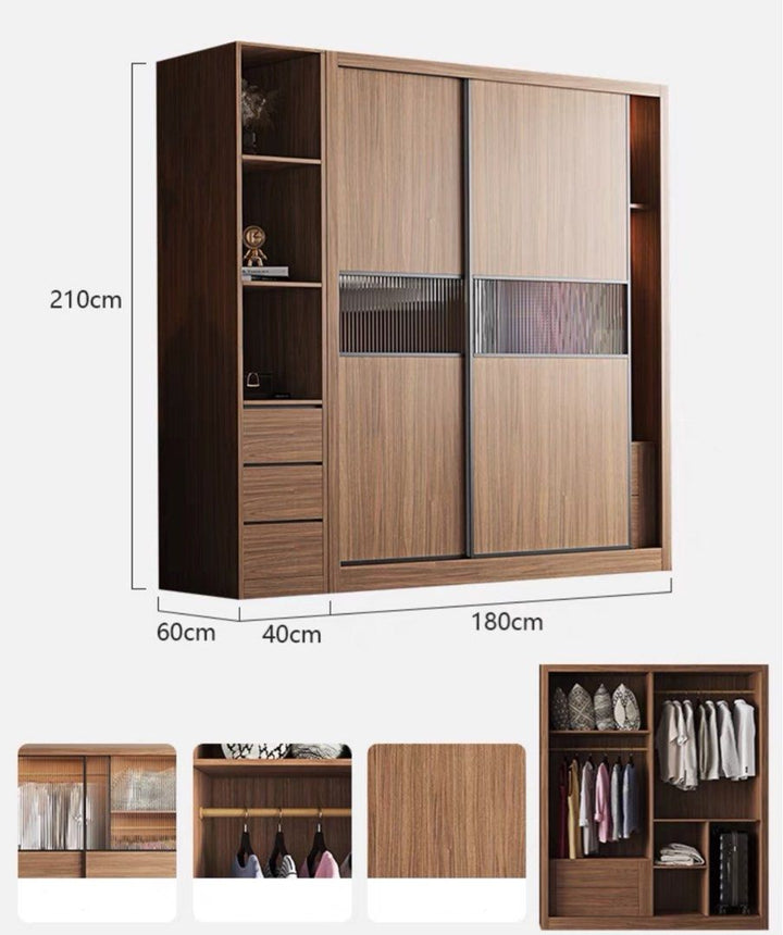 NERVA Modern Walnut Wardrobe - Radical Homes Singapore