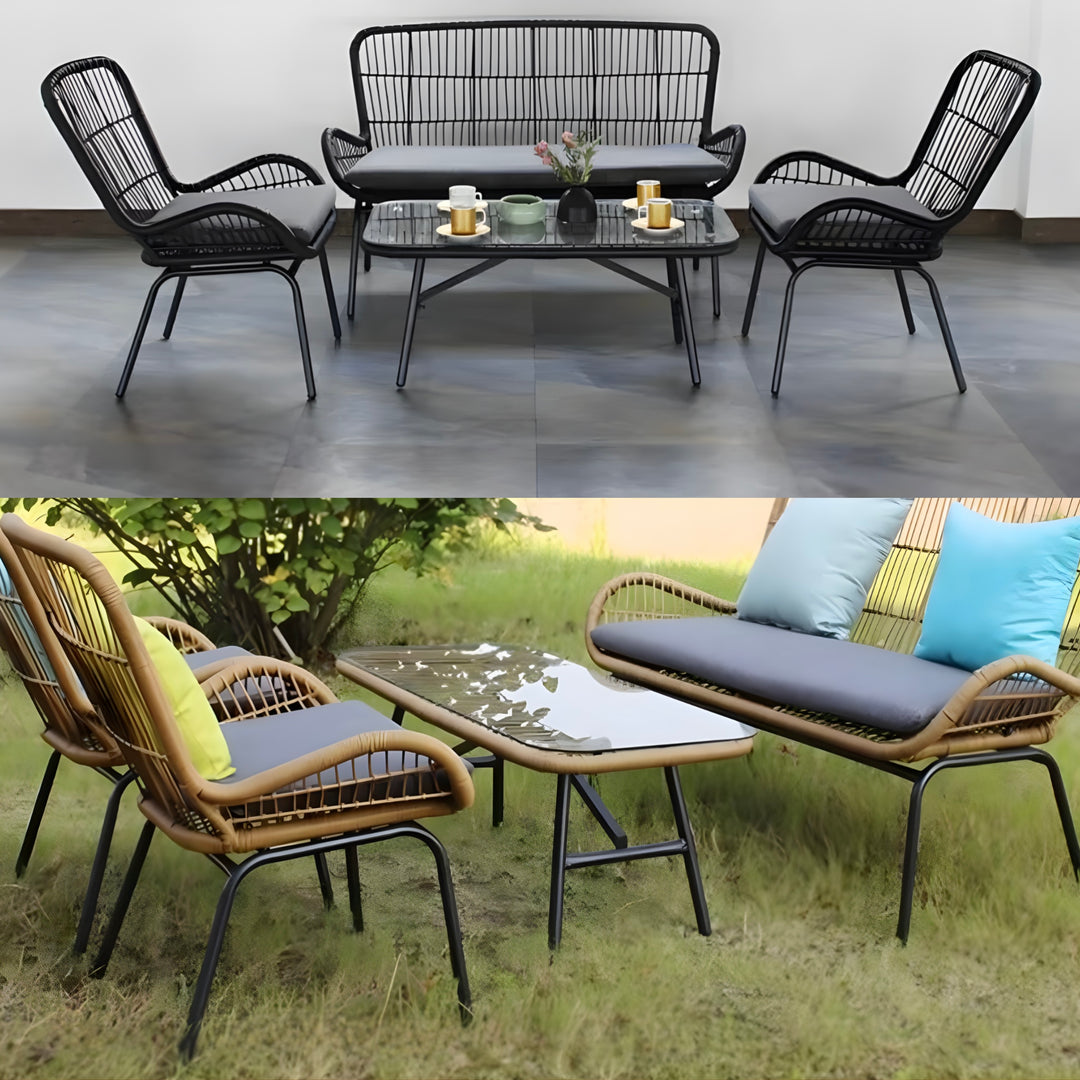 QAVRION Rattan Outdoor Table And Chairs
