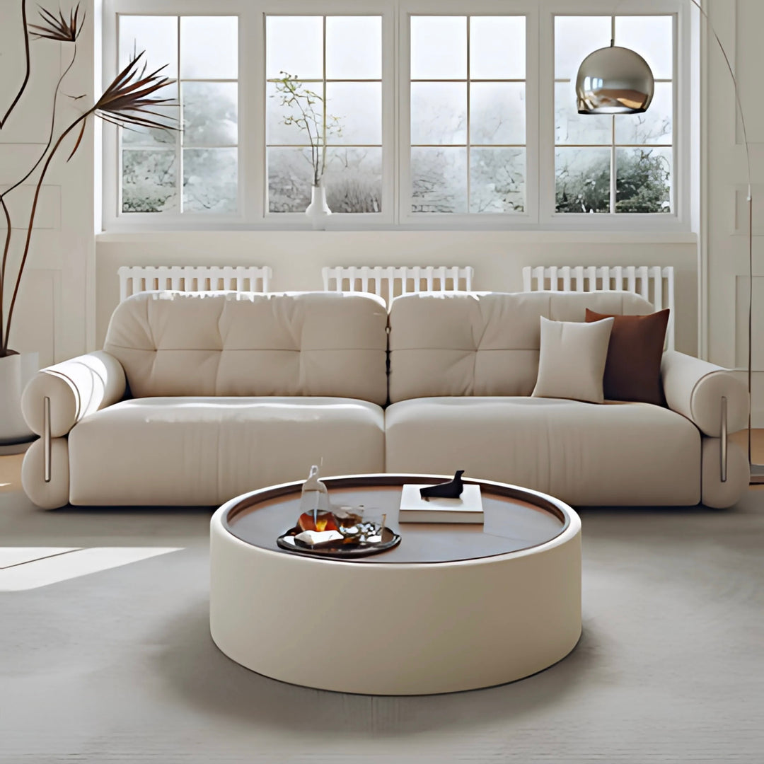 ZAVERO Modern Round Storage Coffee Table
