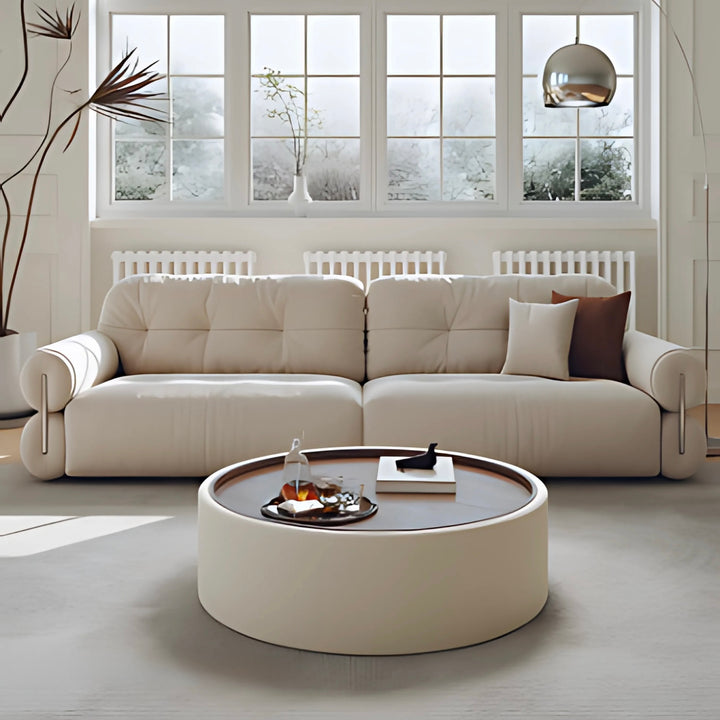 ZAVERO Modern Round Storage Coffee Table