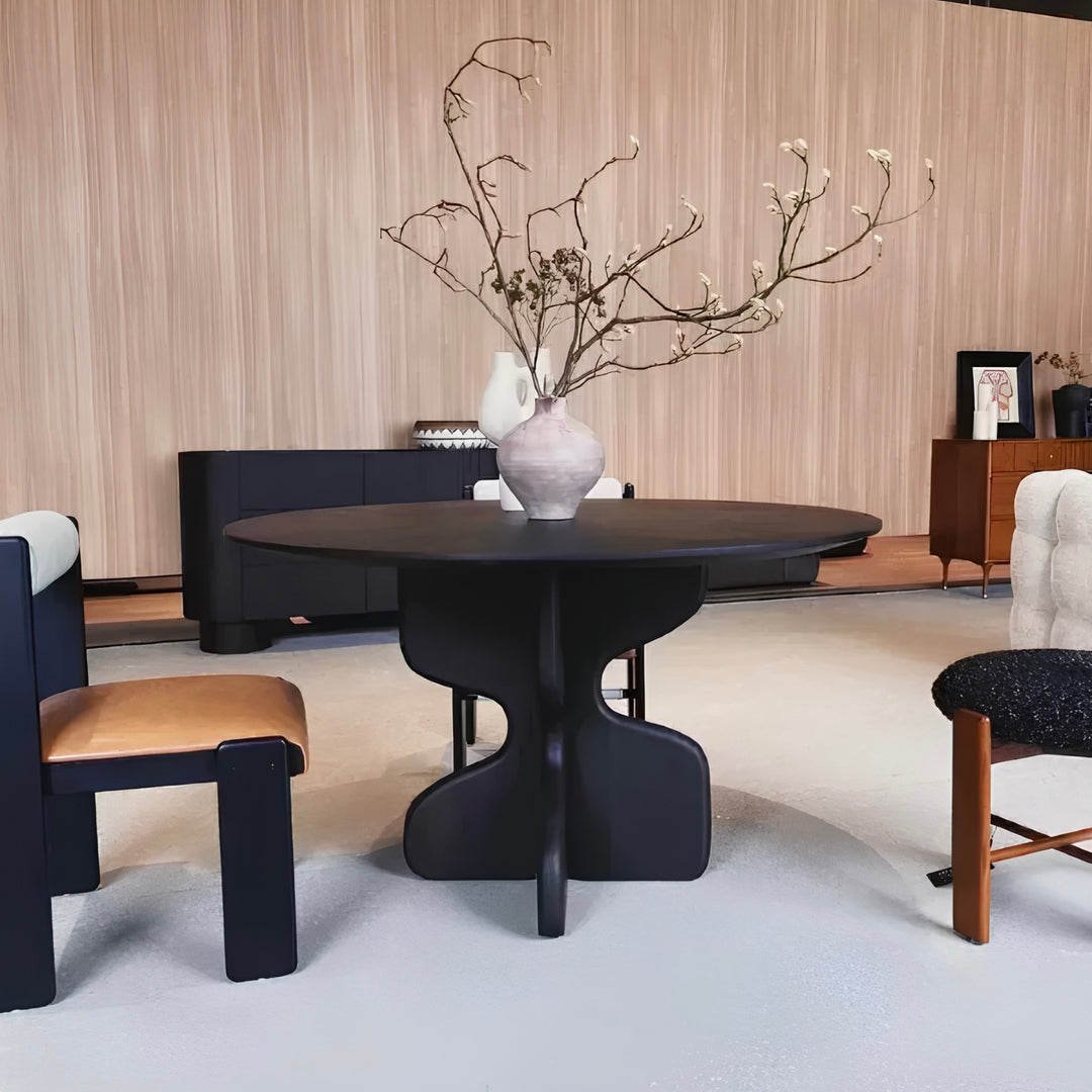 TOURNELLE Modern Solid Wood Round Dining Table - Cassa Haus Singapore
