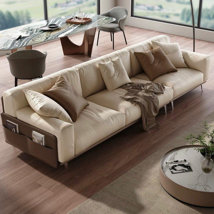 CLOVEHARE Modern Leather Sofa