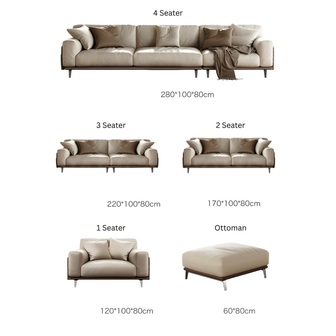CLOVEHARE Modern Leather Sofa