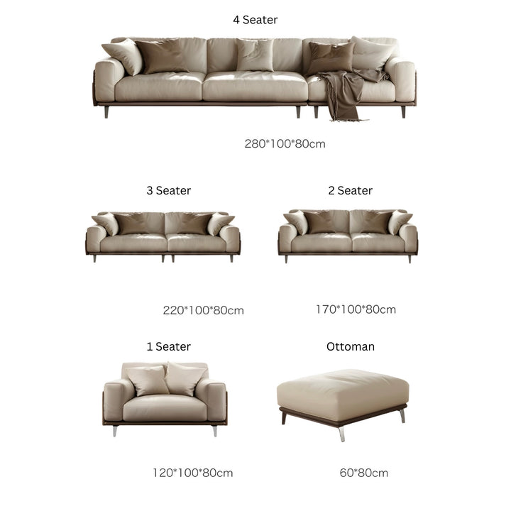 CLOVEHARE Modern Leather Sofa