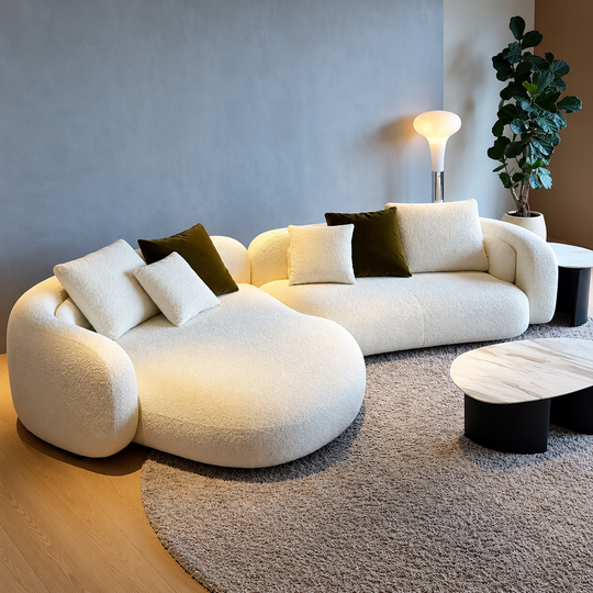 BEZIER Modern Curved Boucle Sofa - Cassa Haus Singapore