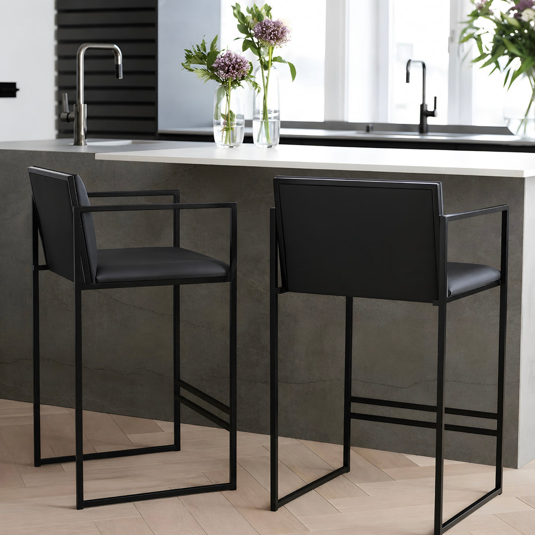 CAVIRO Modern Leather Bar Stool - Cassa Haus Singapore
