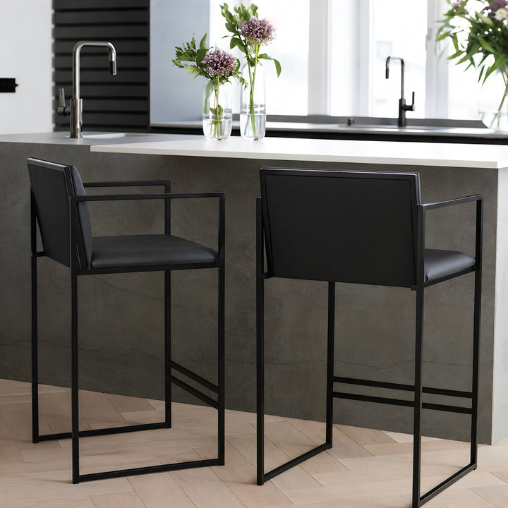 CAVIRO Modern Leather Bar Stool - Cassa Haus Singapore