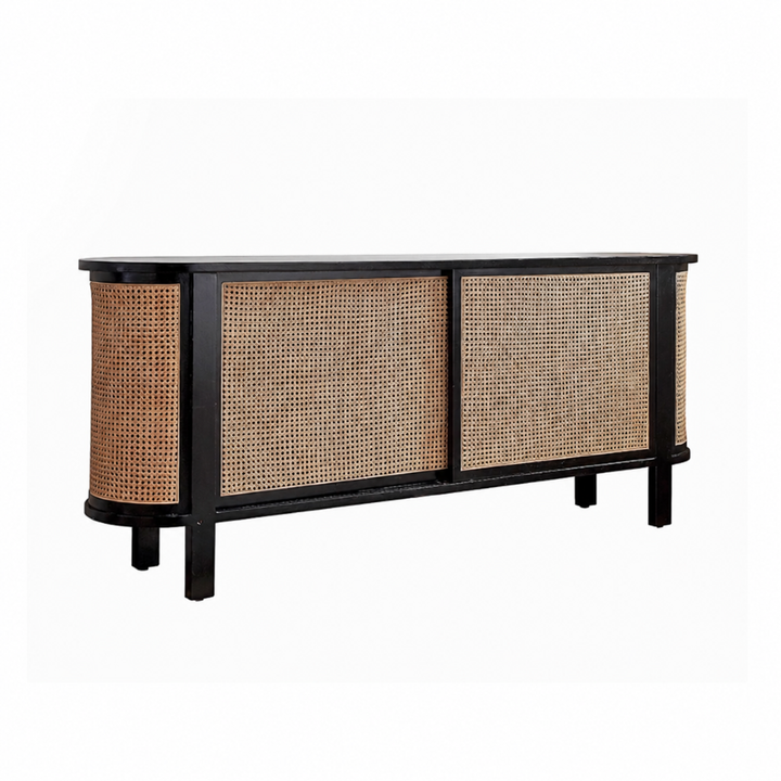 MARVENA Rustic Rattan Sideboard