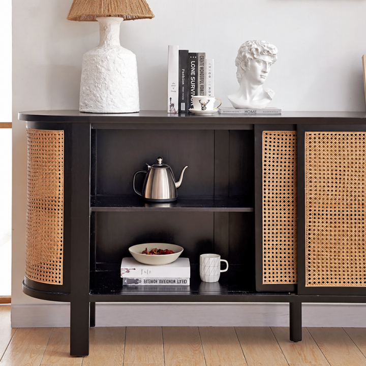 MARVENA Rustic Rattan Sideboard
