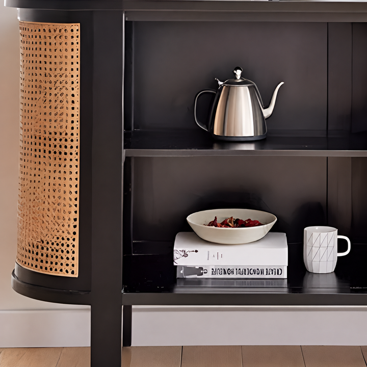 MARVENA Rustic Rattan Sideboard